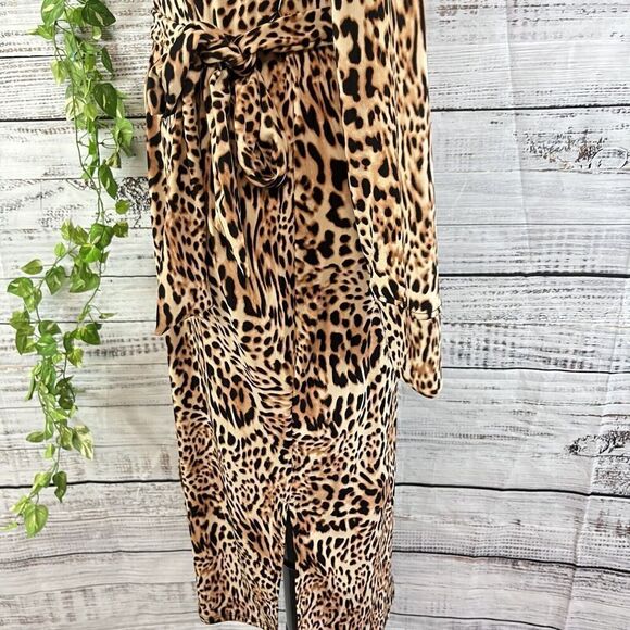 INC International Concepts Dress sz Small Black Brown Maisie Animal Slinky Knee - Picture 15 of 16